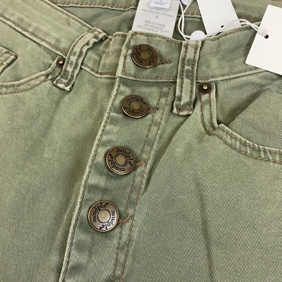 Mud Pie Army Green Button fly Skinny Denim Jeans size Small D30 - Picture 7 of 12